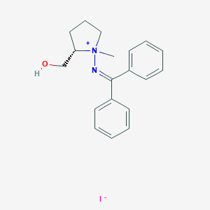 molecular formula C19H23IN2O B015805 (2S)-1-[(Diphenylmethylidene)amino]-2-(hydroxymethyl)-1-methylpyrrolidin-1-ium iodide CAS No. 168128-27-6