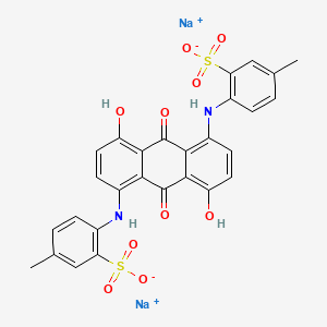 molecular formula C28H20N2Na2O10S2 B1580866 m-Toluenesulfonic acid, 6,6'-((4,8-dihydroxy-1,5-anthraquinonylene)diimino)di-, disodium salt CAS No. 3209-30-1