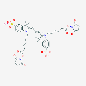 molecular formula C43H49KN4O14S2 B015810 Cyanine 3 Bihexanoic Acid Dye, Succinimidyl Ester, Potassium Salt CAS No. 1311966-47-8