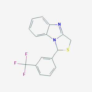 molecular formula C16H11F3N2S B158115 1-(3-(Trifluoromethyl)phenyl)-3H-[1,3]thiazolo[3,4-a]benzimidazole CAS No. 136995-01-2