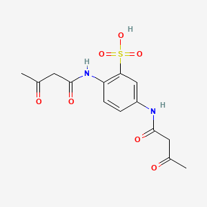 molecular formula C14H16N2O7S B1581152 苯磺酸，2,5-双[(1,3-二氧代丁基)氨基]- CAS No. 70185-87-4