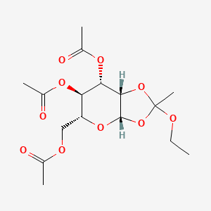 molecular formula C16H24O10 B1581263 1,2-O-(1-乙氧基乙亚基)-β-D-甘露吡喃糖三乙酸酯 CAS No. 28140-37-6