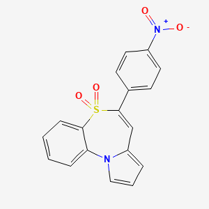 B1581296 6-(4-Nitrophenyl)pyrrolo[2,1-d][1,5]benzothiazepine 5,5-dioxide CAS No. 43093-01-2