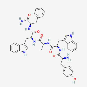 B1581365 (2S)-2-amino-N-[(2R)-1-[[(2S)-1-[[(2S)-1-[[(2R)-1-amino-1-oxo-3-phenylpropan-2-yl]amino]-3-(1H-indol-3-yl)-1-oxopropan-2-yl]amino]-1-oxopropan-2-yl]amino]-3-(1H-indol-3-yl)-1-oxopropan-2-yl]-3-(4-hydroxyphenyl)propanamide CAS No. 76338-79-9