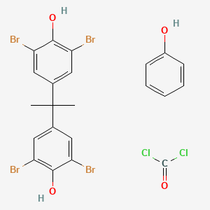 molecular formula C22H18Br4Cl2O4 B1581368 碳酸二氯化物，与 4,4'-(1-甲基乙叉基)双(2,6-二溴苯酚)和苯酚的聚合物 CAS No. 94334-64-2