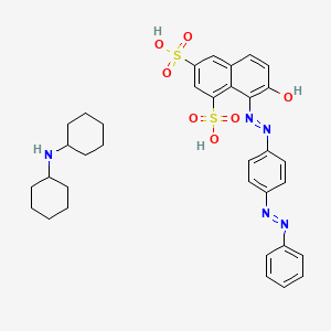 B1581381 1,3-Naphthalenedisulfonic acid, 7-hydroxy-8-[[4-(phenylazo)phenyl]azo]-, compd. with N-cyclohexylcyclohexanamine CAS No. 6226-87-5