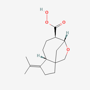 molecular formula C15H22O4 B1581466 1H-3,9a-Methanocyclopent(c)oxocin-4-carboxylic acid, octahydro-4-hydroxy-7-(1-methylethylidene)-, (3R,4R,6aS,9aS)- CAS No. 67309-95-9