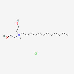 molecular formula C17H38ClNO2 B1581473 N,N-bis(2-hydroxyethyl)-N-methyldodecan-1-aminium chloride CAS No. 22340-01-8