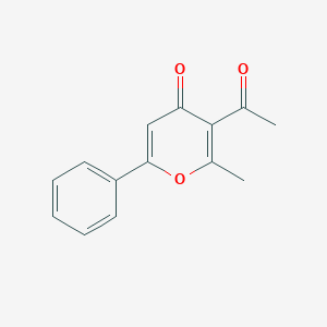 molecular formula C14H12O3 B158156 3-Acetyl-2-methyl-6-phenyl-4H-pyran-4-one CAS No. 10037-18-0
