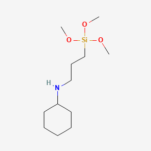 molecular formula C12H27NO3Si B1581560 Cyclohexanamine, N-[3-(trimethoxysilyl)propyl]- CAS No. 3068-78-8