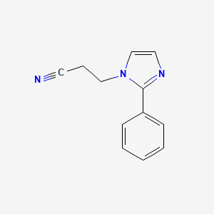 molecular formula C12H11N3 B1581713 1H-咪唑-1-丙腈，2-苯基- CAS No. 23996-12-5