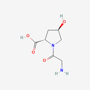 molecular formula C7H12N2O4 B1581778 (2S,4R)-1-(2-氨基乙酰基)-4-羟基吡咯烷-2-羧酸 CAS No. 24587-32-4