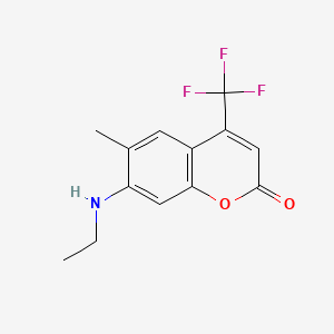 molecular formula C13H12F3NO2 B1581797 2H-1-苯并吡喃-2-酮，7-(乙氨基)-6-甲基-4-(三氟甲基)- CAS No. 55804-70-1