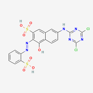 B1582030 2-Naphthalenesulfonic acid, 7-[(4,6-dichloro-1,3,5-triazin-2-yl)amino]-4-hydroxy-3-[(2-sulfophenyl)azo]- CAS No. 6522-74-3