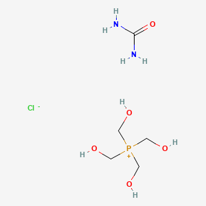 molecular formula C5H16ClN2O5P B1582067 季铵盐，四(羟甲基)-，氯化物，与尿素的聚合物 CAS No. 27104-30-9