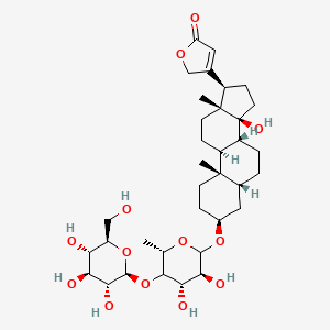 molecular formula C35H54O13 B1582069 3-[(3S,5R,8R,9S,10S,13R,14S,17R)-3-[(3S,4S,6S)-3,4-dihydroxy-6-methyl-5-[(2S,3R,4S,5S,6R)-3,4,5-trihydroxy-6-(hydroxymethyl)oxan-2-yl]oxyoxan-2-yl]oxy-14-hydroxy-10,13-dimethyl-1,2,3,4,5,6,7,8,9,11,12,15,16,17-tetradecahydrocyclopenta[a]phenanthren-17-yl]-2H-furan-5-one CAS No. 2446-63-1