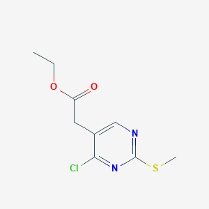 molecular formula C9H11ClN2O2S B1582307 Ethyl 2-(4-chloro-2-(methylthio)pyrimidin-5-YL)acetate CAS No. 61727-34-2