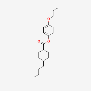 molecular formula C21H32O3 B1582388 Cyclohexanecarboxylic acid, 4-pentyl-, 4-propoxyphenyl ester, trans- CAS No. 67589-54-2