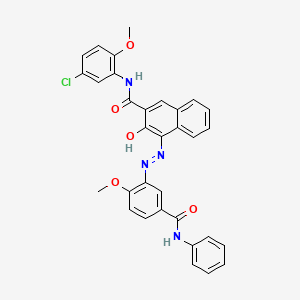 molecular formula C32H25ClN4O5 B1582392 N-(5-Chloro-2-methoxyphenyl)-3-hydroxy-4-[[2-methoxy-5-[(phenylamino)carbonyl]phenyl]azo]naphthalene-2-carboxamide CAS No. 67990-05-0