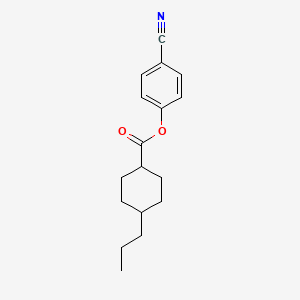 molecular formula C17H21NO2 B1582403 Cyclohexanecarboxylic acid, 4-propyl-, 4-cyanophenyl ester, trans- CAS No. 62439-33-2
