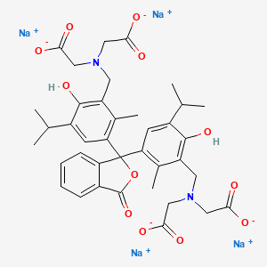 B1582405 Glycine, N,N'-((3-oxo-1(3H)-isobenzofuranylidene)bis((6-hydroxy-2-methyl-5-(1-methylethyl)-3,1-phenylene)methylene))bis(N-(carboxymethyl)-, tetrasodium salt CAS No. 62698-55-9