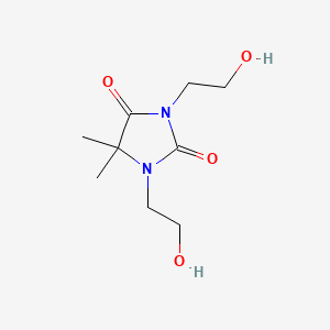 molecular formula C9H16N2O4 B1582418 2,4-咪唑烷二酮，1,3-双(2-羟乙基)-5,5-二甲基- CAS No. 26850-24-8