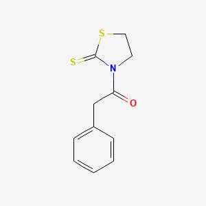 molecular formula C11H11NOS2 B1582718 2-苯基-1-(2-硫代-噻唑烷-3-基)-乙酮 CAS No. 65439-58-9