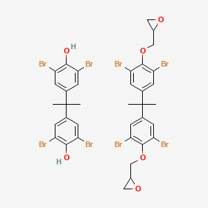 molecular formula C36H32Br8O6 B1582758 Phenol, 4,4'-(1-methylethylidene)bis(2,6-dibromo-, polymer with 2,2'-((1-methylethylidene)bis((2,6-dibromo-4,1-phenylene)oxymethylene))bis(oxirane) CAS No. 68928-70-1