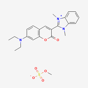 molecular formula C23H27N3O6S B1582763 7-(Diethylamino)-3-(1,3-dimethylbenzimidazol-3-ium-2-yl)chromen-2-one; methyl sulfate CAS No. 35869-60-4