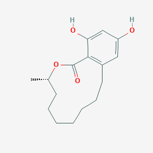 molecular formula C16H22O4 B158290 (4S)-14,16-Dihydroxy-4-methyl-3-oxabicyclo[10.4.0]hexadeca-1(12),13,15-trien-2-one CAS No. 32885-82-8
