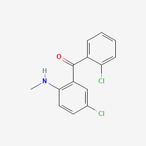 molecular formula C14H11Cl2NO B1583040 苯甲酮，2',5-二氯-2-甲基氨基- CAS No. 5621-86-3