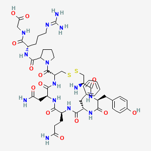 B1583133 2-[[(2S)-2-[[1-[(4R,7S,10S,13S,16S,19R)-19-amino-7-(2-amino-2-oxoethyl)-10-(3-amino-3-oxopropyl)-13-benzyl-16-[(4-hydroxyphenyl)methyl]-6,9,12,15,18-pentaoxo-1,2-dithia-5,8,11,14,17-pentazacycloicosane-4-carbonyl]pyrrolidine-2-carbonyl]amino]-5-(diaminomethylideneamino)pentanoyl]amino]acetic acid CAS No. 25255-33-8