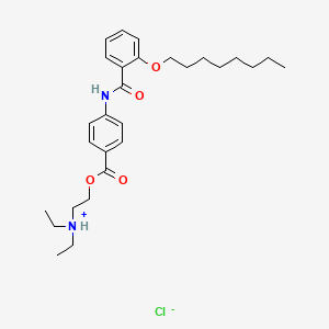 B1583171 Benzoic acid, 4-(2-(octyloxy)benzamido)-, 2-(diethylamino)ethyl ester hydrochloride CAS No. 51444-52-1