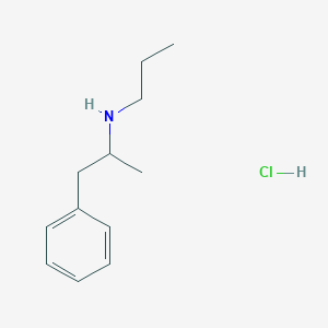 molecular formula C12H20ClN B158339 苯乙胺，α-甲基-N-丙基-，盐酸盐 CAS No. 59877-57-5