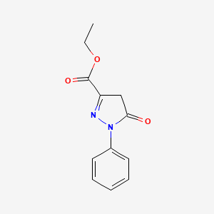 molecular formula C12H12N2O3 B1583409 Ethyl 5-oxo-1-phenyl-4,5-dihydro-1H-pyrazole-3-carboxylate CAS No. 89-33-8