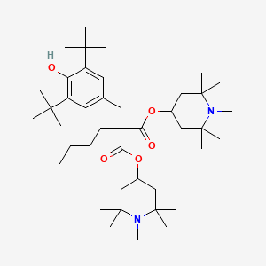 molecular formula C42H72N2O5 B1583653 Di-(1,2,2,6,6-pentamethyl-4-piperidyl)-2-butyl-2-(3,5-di-tert-butyl-4-hydroxybenzyl)malonate CAS No. 63843-89-0