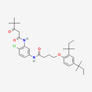 molecular formula C33H47ClN2O4 B1583724 Pentanamide, N-[5-[[4-[2,4-bis(1,1-dimethylpropyl)phenoxy]-1-oxobutyl]amino]-2-chlorophenyl]-4,4-dimethyl-3-oxo- CAS No. 26110-32-7