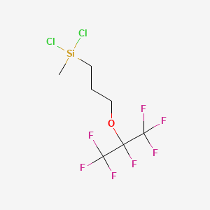 molecular formula C7H9Cl2F7OSi B1583939 Silane, dichloromethyl[3-[1,2,2,2-tetrafluoro-1-(trifluoromethyl)ethoxy]propyl]- CAS No. 20006-68-2
