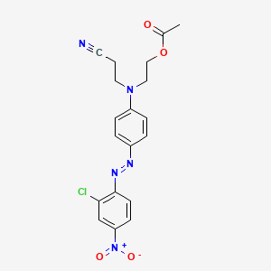 molecular formula C19H18ClN5O4 B1584396 Propanenitrile, 3-[[2-(acetyloxy)ethyl][4-[(2-chloro-4-nitrophenyl)azo]phenyl]amino]- CAS No. 6021-61-0