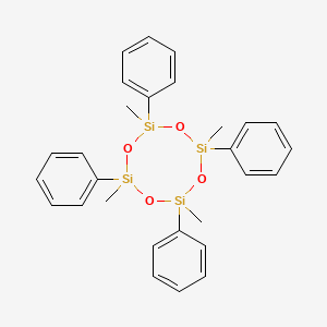 molecular formula C28H32O4Si4 B1584489 环四硅氧烷，2,4,6,8-四甲基-2,4,6,8-四苯基- CAS No. 77-63-4