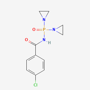 molecular formula C11H13ClN3O2P B1584610 Benzamide, N-(bis(1-aziridinyl)phosphinyl)-p-chloro- CAS No. 27807-69-8