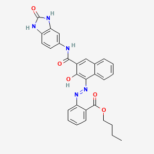 molecular formula C29H25N5O5 B1584669 Benzoic acid, 2-[[3-[[(2,3-dihydro-2-oxo-1H-benzimidazol-5-yl)amino]carbonyl]-2-hydroxy-1-naphthalenyl]azo]-, butyl ester CAS No. 31778-10-6
