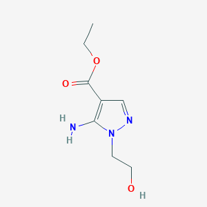 molecular formula C8H13N3O3 B1584751 Ethyl 5-amino-1-(2-hydroxyethyl)-1H-pyrazole-4-carboxylate CAS No. 58046-49-4