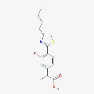 B158490 2-[4-(4-Butylthiazol-2-yl)-3-fluorophenyl]propanoic acid CAS No. 138568-73-7