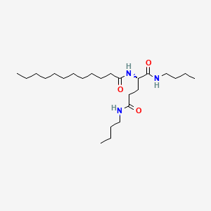 B1584944 Pentanediamide, N,N'-dibutyl-2-[(1-oxododecyl)amino]-, (2S)- CAS No. 63663-21-8