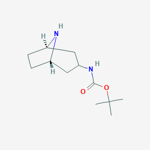 molecular formula C12H22N2O2 B158495 外消旋-3-(Boc-氨基)-8-氮杂双环[3.2.1]辛烷 CAS No. 132234-68-5