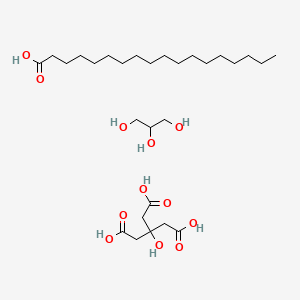 molecular formula C28H54O12 B1584963 1,2,3-丙三羧酸，2-羟基-，与 1,2,3-丙三醇单十八烷酸酯的酯 CAS No. 55840-13-6