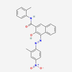 molecular formula C25H20N4O4 B1585111 2-萘甲酰胺，3-羟基-4-[(2-甲基-4-硝基苯基)偶氮]-N-(2-甲苯基)- CAS No. 6410-32-8