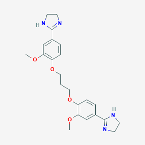 molecular formula C23H28N4O4 B158513 1,3-Bis(4-(imidazolin-2-yl)-2-methoxyphenoxy)propane CAS No. 129051-03-2