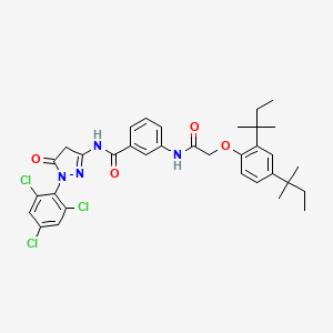 molecular formula C34H37Cl3N4O4 B1585169 3-(2-(2,4-Di-tert-pentylphenoxy)acetamido)-N-(5-oxo-1-(2,4,6-trichlorophenyl)-4,5-dihydro-1H-pyrazol-3-yl)benzamide CAS No. 31188-91-7